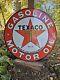 Vintage Texaco Porcelain Sign 30 Roadside Highway Gasoline & Motor Oil