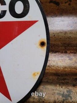 Vintage Texaco Porcelain Sign Oil Gas Station Star Service Garage Repair Pump