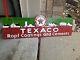 Vintage Texaco Roofing Cement Gasoline Sign Metal Oil Dealer Usa Coatings Soda