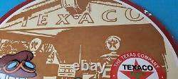 Vintage Texaco Sign Disney Duck Gasoline Service Gas Pump Porcelain Sign