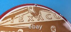 Vintage Texaco Sign Disney Duck Gasoline Service Gas Pump Porcelain Sign