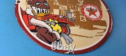 Vintage Texaco Sign Disney Duck Gasoline Service Gas Pump Porcelain Sign