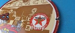 Vintage Texaco Sign Disney Duck Gasoline Service Gas Pump Porcelain Sign