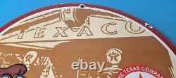 Vintage Texaco Sign Disney Duck Gasoline Service Gas Pump Porcelain Sign