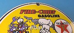 Vintage Texaco Sign Fan Favorite Cartoon Gasoline Gas Pump Porcelain Sign