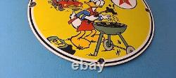 Vintage Texaco Sign Fan Favorite Cartoon Gasoline Gas Pump Porcelain Sign