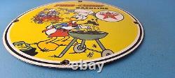 Vintage Texaco Sign Fan Favorite Cartoon Gasoline Gas Pump Porcelain Sign
