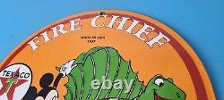Vintage Texaco Sign Mickey Mouse Disney Comic Gas Pump Porcelain Sign
