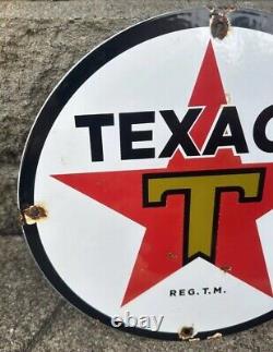 Vintage Texaco Star Gasoline Sign Sign, Gas Pump Porcelain Sign Plate Oil