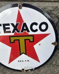 Vintage Texaco Star Gasoline Sign Sign, Gas Pump Porcelain Sign Plate Oil