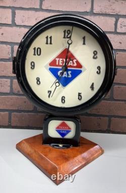 Vintage Texas Gas Gas Pump Clock Petroleum Advertising