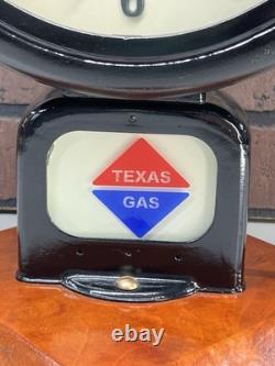Vintage Texas Gas Gas Pump Clock Petroleum Advertising