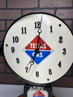 Vintage Texas Gas Gas Pump Clock Petroleum Advertising