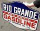 Vintage Texas Rio Grande Gasoline Porcelain Metal Sign Gas Rio Grande Oil Co