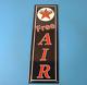Vintage Texas Sign Free Air Texaco Gasoline Pump Shop Porcelain Sign