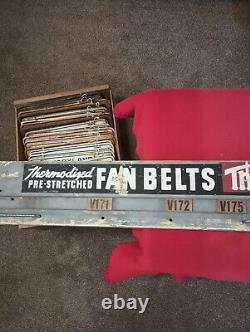 Vintage Thermoid Fan Belt Display Rack Sign Gas Oil Station Store, Barn Fresh