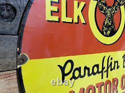 Vintage Thermoil Lubricants Porcelain Sign Large Elklene Gas Station Oil Service