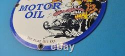 Vintage Tiolene Motor Oil Porcelain Rat Fink Ed Roth Gas Pump Plate Service Sign