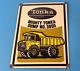 Vintage Tonka Dump Truck Sign Metal Toy Die Cast Kids Porcelain Gas Pump Sign