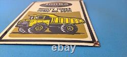Vintage Tonka Dump Truck Sign Metal Toy Die Cast Kids Porcelain Gas Pump Sign