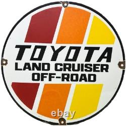 Vintage Toyota Land Cruiser Porcelain Sign Oil Gas Dealership Tacoma 4runner
