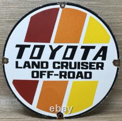 Vintage Toyota Land Cruiser Porcelain Sign Oil Gas Dealership Tacoma 4runner