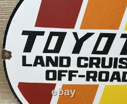 Vintage Toyota Land Cruiser Porcelain Sign Oil Gas Dealership Tacoma 4runner