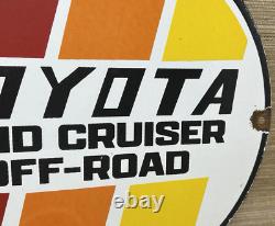 Vintage Toyota Land Cruiser Porcelain Sign Oil Gas Dealership Tacoma 4runner