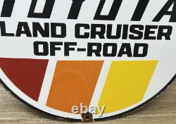 Vintage Toyota Land Cruiser Porcelain Sign Oil Gas Dealership Tacoma 4runner
