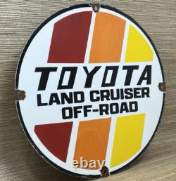 Vintage Toyota Land Cruiser Porcelain Sign Oil Gas Dealership Tacoma 4runner