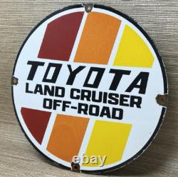 Vintage Toyota Land Cruiser Porcelain Sign Oil Gas Dealership Tacoma 4runner