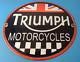 Vintage Triumph Sign Porcelain Motorcycles Sign Gas Oil Garage Pump Sign