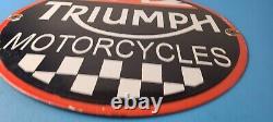 Vintage Triumph Sign Porcelain Motorcycles Sign Gas Oil Garage Pump Sign