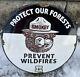 Vintage Us Forest Service Porcelain Sign National Park Service Smokey Gas Oil