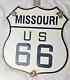 Vintage Us Route 66 Missouri Az Porcelain Highway Sign Gas Oil Road Shield