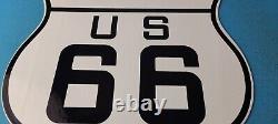 Vintage US Route 66 California Porcelain Highway State Road Gas Oil Pump Sign
