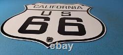 Vintage US Route 66 California Porcelain Highway State Road Gas Oil Pump Sign