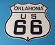 Vintage Us Route 66 Oklahoma Sign Porcelain Hwy State Road Gas Oil Pump Sign