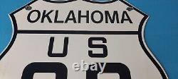 Vintage US Route 66 Oklahoma Sign Porcelain Hwy State Road Gas Oil Pump Sign