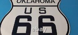 Vintage US Route 66 Oklahoma Sign Porcelain Hwy State Road Gas Oil Pump Sign