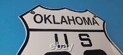 Vintage US Route 66 Oklahoma Sign Porcelain Hwy State Road Gas Oil Pump Sign