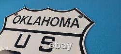 Vintage US Route 66 Oklahoma Sign Porcelain Hwy State Road Gas Oil Pump Sign