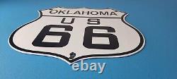 Vintage US Route 66 Oklahoma Sign Porcelain Hwy State Road Gas Oil Pump Sign