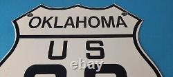 Vintage US Route 66 Oklahoma Sign Porcelain Hwy State Road Gas Oil Pump Sign