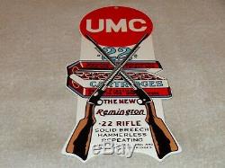 Vintage Umc Remington. 22 Rifle Cartridges 12 Metal Ammo Bullet, Gas & Oil Sign