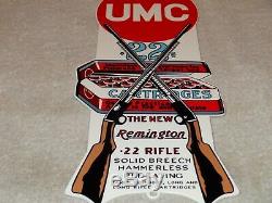 Vintage Umc Remington. 22 Rifle Cartridges 12 Metal Ammo Bullet, Gas & Oil Sign