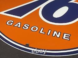 Vintage Union 76 Gasoline Porcelain Advertising 12 Gas Oil Service Station Sign