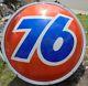 Vintage Union 76 Oil Company 1960's Gasoline Service Station Sign 6' Round Withcan