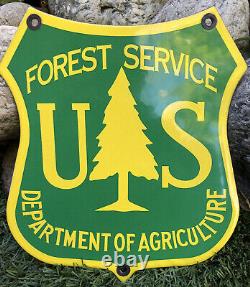 Vintage Us Forest Service Porcelain Sign Dept Of Agriculture State Park Oil Gas