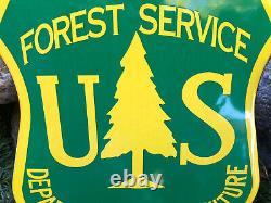 Vintage Us Forest Service Porcelain Sign Dept Of Agriculture State Park Oil Gas